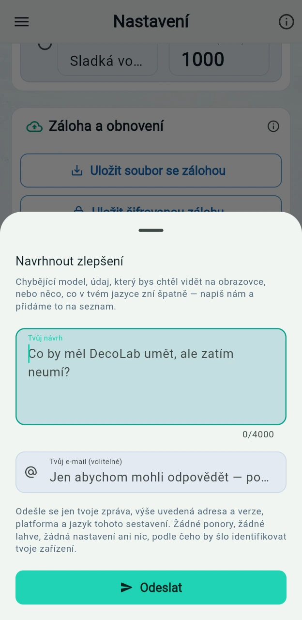 Jaké výchozí hodnoty použijí mé výpočty?