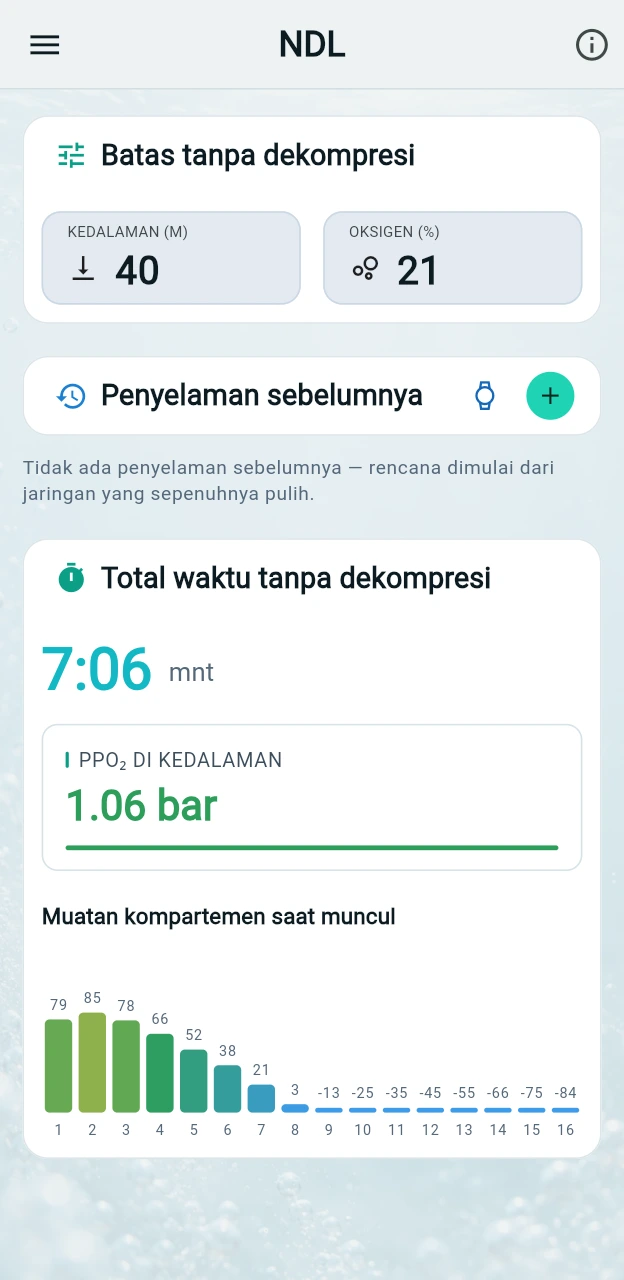Berapa lama saya dapat bertahan sebelum perlu perhentian dekompresi wajib?